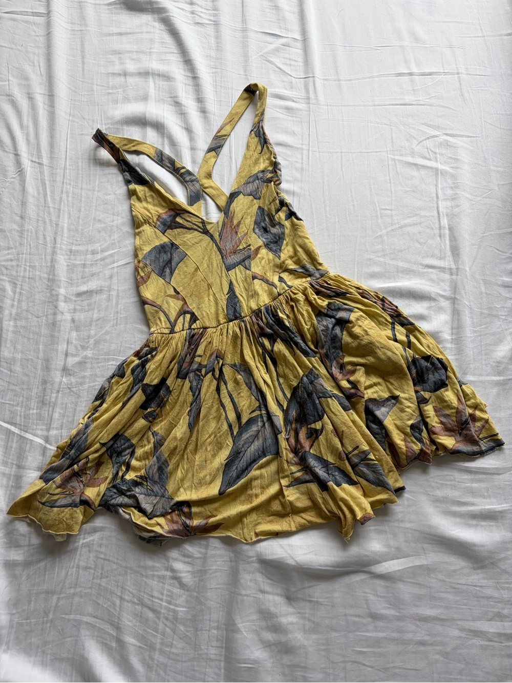 Urban Outfitters Yellow Floral Romper